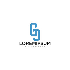Fototapeta premium letter symbol GJ at monogram modern logo