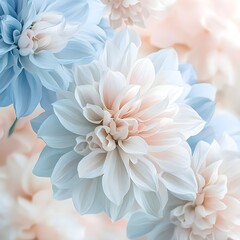 Obraz premium A colorful calm pastel color floral background; aesthetic wallpaper.