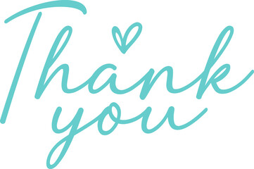Thank you typography design on plain white transparent isolated background for card, shirt, hoodie, sweatshirt, apparel, tag, mug, icon, poster or badge