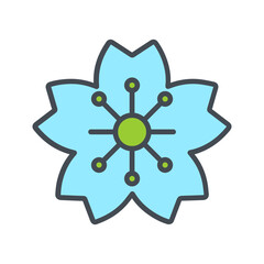 Cherry Blossom Vector Icon