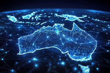 Digital map of australia network connectivity created with generative ai