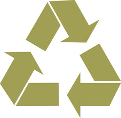 Green recycling symbol representing zero waste concept.