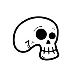 Cute halloween skull - vector illustration
