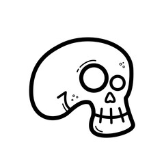 Cute halloween skull - vector illustration