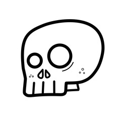 Cute halloween skull - vector illustration