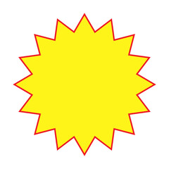 Price tag. Starburst red yellow. Sticker Product Sale Promotion.