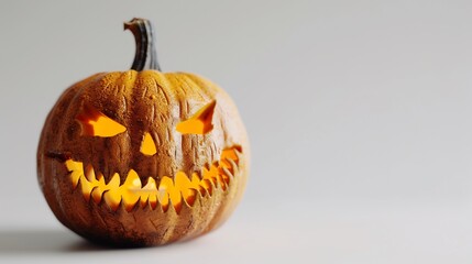 Spooky Halloween Jack-o'-Lantern with Glowing Eyes