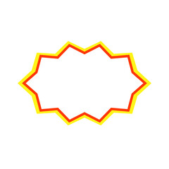 Price tag. Starburst red yellow. Sticker Product Sale Promotion.