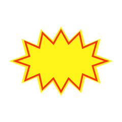 Price tag. Starburst red yellow. Sticker Product Sale Promotion.