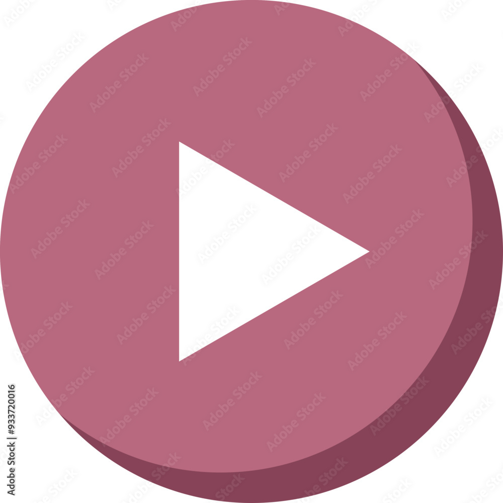 Poster a large play button symbol centered on a solid background, representing online video play initiation
