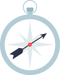 Simple compass illustration with a directional arrow, symbolizing navigation and guidance.