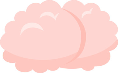 Illustration of a stylized human brain in pink tones, symbolizing intellect and mental health.
