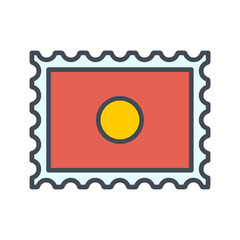 Postal Stamp Vector Icon