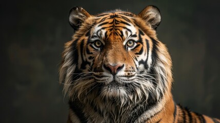 Close-up Portrait of a Majestic Tiger with Striking Eyes