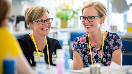 Oncology nurse educator a classroom teaching oncology nurses about the latest treatments