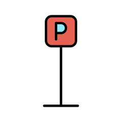 P Button Vector Icon