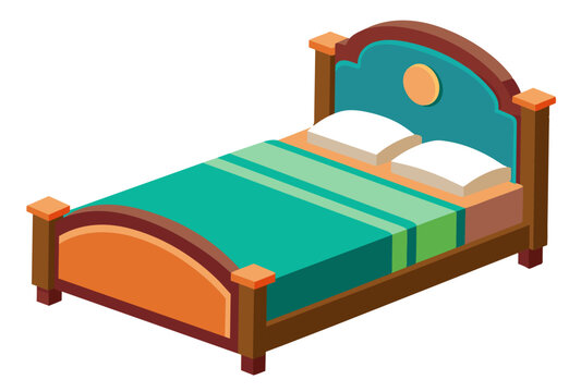 recommend clip art:  Beautiful sleeping bed vector art illustration 
