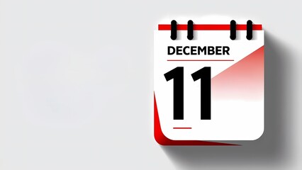 December 11 Calendar Design on a White Background