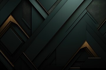 Fototapeta premium Abstract geometric background with black and gold intersecting lines.