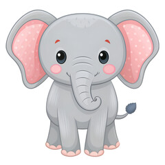 Fototapeta premium Cartoon cute baby elephant sitting