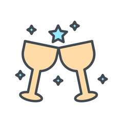 Wine Party Vector Icon
