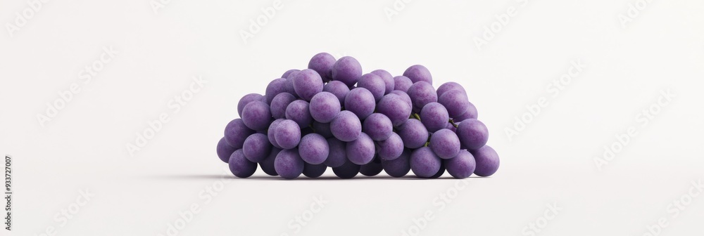 Poster fresh grape icon with minimal texture on white background for healthy eating concepts
