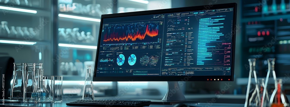 Aufkleber dna medical screen hologram science hud data analysis body research background. screen dna infograph