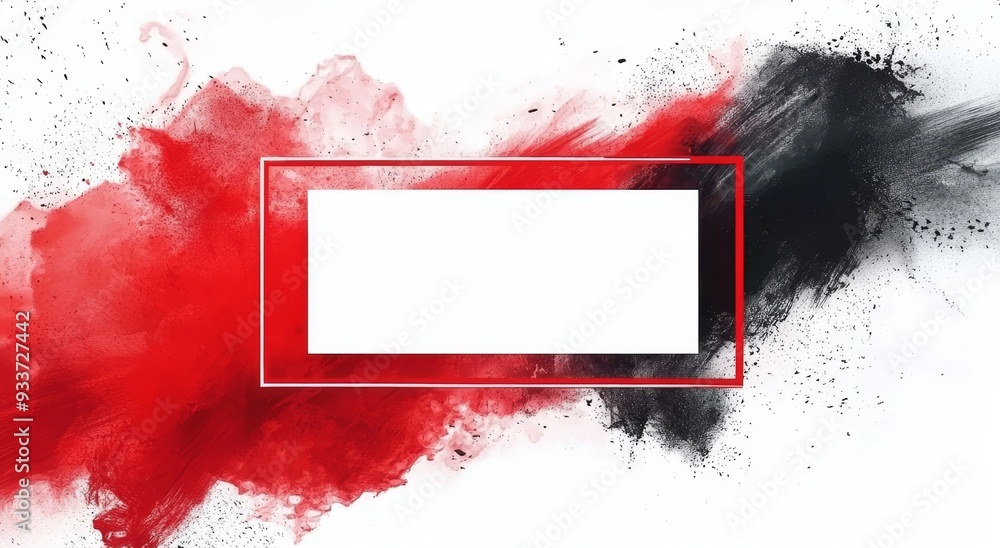 Poster HUD interface with red abstract frames for UI games.