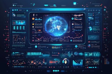 Fototapeta premium Interface elements of hud games on a beautiful background