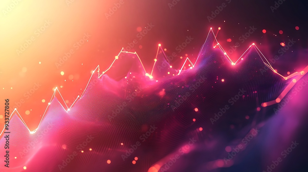 Aufkleber abstract red and purple background highlighted by glowing lines and bokeh