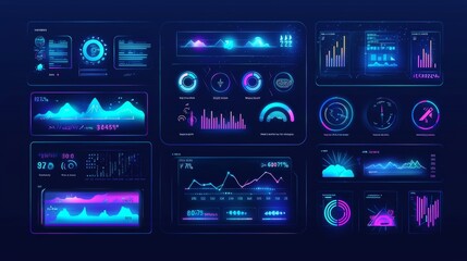 Obraz premium Temperature forecast and futuristic hud