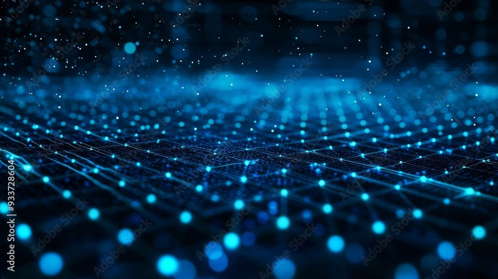 Aufkleber concept of cyberspace grid area pattern texture information for screensaver, game, background. blue 