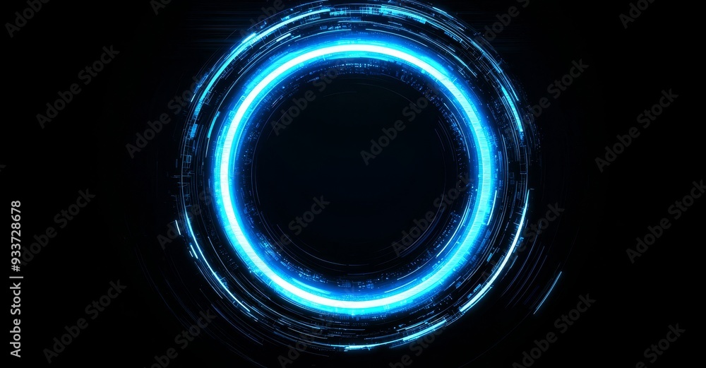 Leinwandbilder motion graphics user interface with sci-fi, future technology, dotted line and particle elements. th