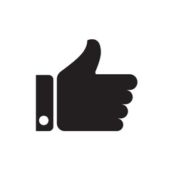 Like icon. Thumb up icon on white background.