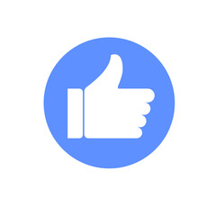 Like icon. Thumb up icon on white background.