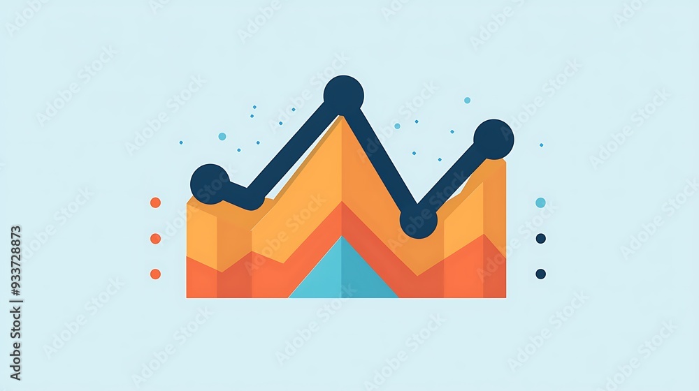 Poster abstract growth chart representing business and data analysis