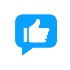 Like icon. Thumb up icon on white background.