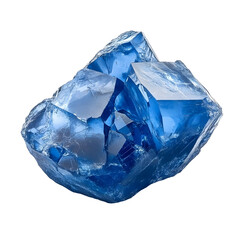 Brilliant Cobalt Crystal Gemstone on Plain White background transparent png 
