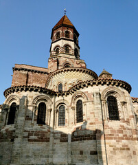 Brioude. Chevet de la Basilique Saint-Julien de style roman . Haute-Loire. Auvergne-Rhone-Alpes.France