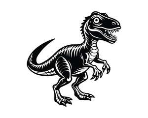 Dinosaurs Silhouettes. Vector illustration isolated on white background