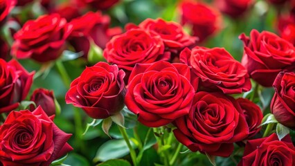 Close-up of vibrant small red roses, roses, red, flowers, close-up, petals, floral, garden, beauty, delicate, bloom, nature