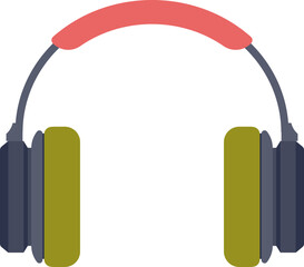 Colorful over-ear headphones icon, symbolizing music, audio, and personal listening.