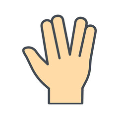 Vulcan Salute Vector Icon