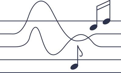 Two music notes symbolizing melody and harmony in music composition.