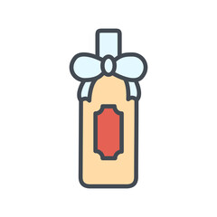 Wine Bottle with Bow Vector Icon