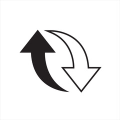 Curved arrow vector. Arrow symbol graphic element.