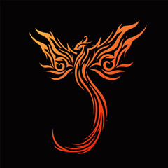 phoenix red flame tribal design