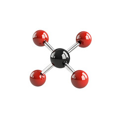 Fototapeta premium Rendering of an Isolated Oxygen Molecule on Plain White background transparent png 