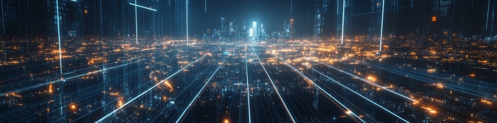 Fototapeta premium Cloud-based 3D data analytics for industrial automation systems