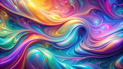 Obraz premium An abstract iridescent background with mesmerizing colors and patterns, colors, shiny, light, design, patterns, gradient, artistic, decorative, vibrant, digital, rainbow, surreal, textured